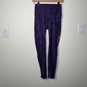 WITH Peloton Leggings Women's Purple Animal Print Yoga Athleisure Stretch
